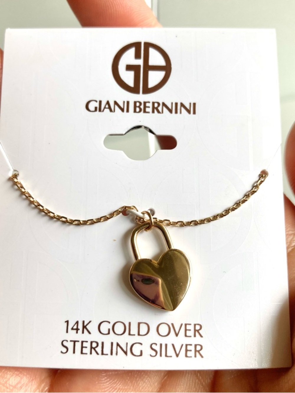 Giani Bernini 14K Gold Over Sterling Silver Heart Lock Necklace - Picture 4 of 5